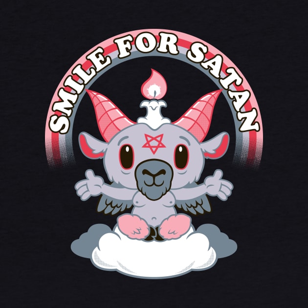 Smile for Satan - Creepy Cute Kawaii Goat - Cartoon Baphomet by Nemons